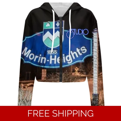 Custom Ladies Long Sleeve Cropped Hoodie Morin-Heights sign